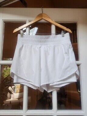 Avia White Running Shorts With Undershort Lining; Size 8-10